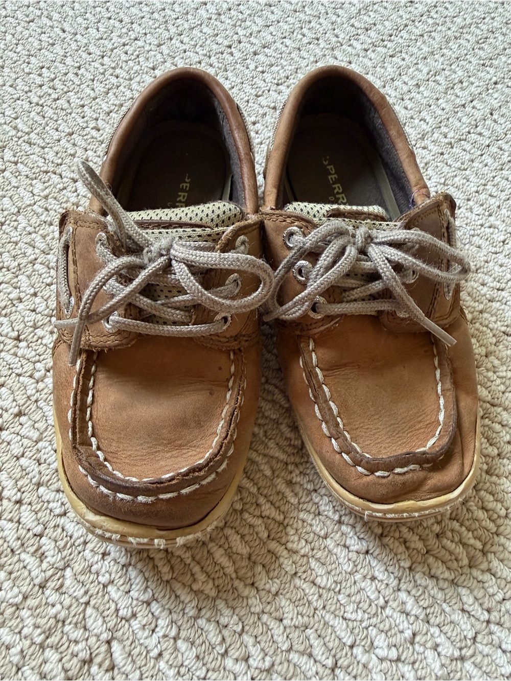 Sperry Kids Brown Leather Moccasin Boat Shoes